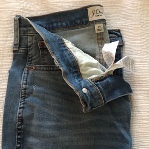 Jcrew distressed high rise vintage straight denim